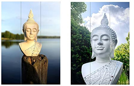 Paravent Buddha Büste Raumteiler Sichtschutz Trennwand HTI living