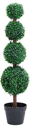 vidaXL Künstlicher Buchsbaum mit Topf Kugelform Kunstpflanze Kunstbaum Zimmerpflanze Dekopflanze Grünpflanze Künstliche Pflanze Deko Grün 90cm