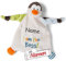 LALALO Pinguin Schmusetuch personalisiert mit Namen/Bestickt für Junge Mädchen, NICI Schnuffeltuch Kuscheltuch Stofftier (I am The Boss)