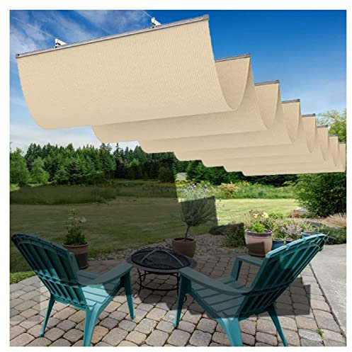 LIJINBO Sonnensegel Sichtschutznetz,Sun Shade Segel, Im Freien Einziehbarer Baldachin Traubentrellis Pergola Baldachin Pool Garten Terrasse Pavillon Markike, Sommer Sonnenschutz Gartendekoration