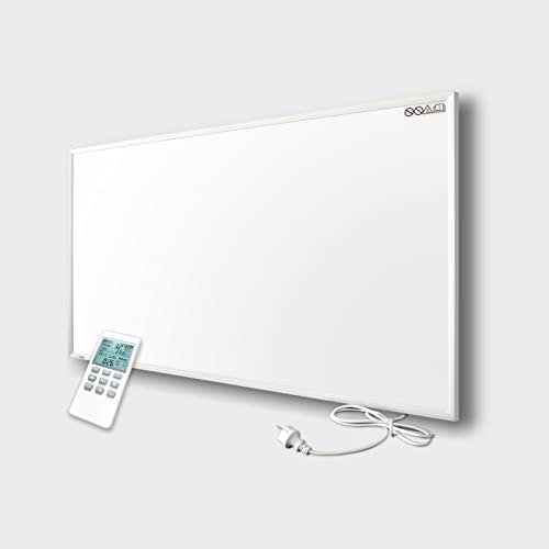Infrarotheizung Standgerät mit Thermostat - 700 Watt - Elektroheizung mit Standfüßen & Wandmontage - Standheizung mit Rollen - Heizpaneel Heizung Elektrisch - Überhitzungsschutz - Energieeinsparend