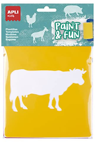 APLI Kids 19408 Bauernhoftiere Schablonen 6 Stück Mal- und Zeichenmaterial für Kinder