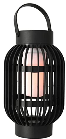 Spetebo Solar Windlicht 22 cm – LED Gartenlaterne mit Flammeneffekt | zum Stellen oder Hängen, mit Aufhängung und Erdspieß, Garten Fackel Laterne Stecker, Flammen Effekt, warm weiß