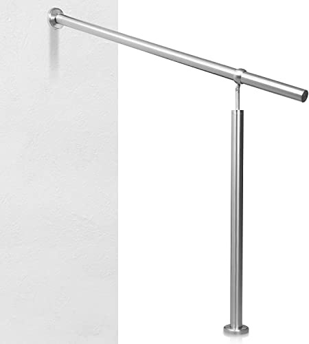 Ansobea Handlauf Edelstahl 160CM,Eingangsgeländer Treppengeländer, Winkel Einstellba Wandhandlauf, Treppengeländer, Geländer Edelstahl