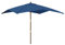 vidaXL Garden Parasol with Wooden Pole, Azure Blue Outdoor Umbrella, UV-Protective Polyester Cover, Wind Vent, Double Pulley System, Anti-fade, 300x300x273 cm