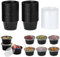 Jogoico Lot de 50 Contenants en Plastique avec Couvercles, 4OZ Pots à Sauce en Plastique avec Couvercle, Boîte à Sauce, Récipients à Emporter pour Sauces, Condiments, Micro-ondes, Réutilisable