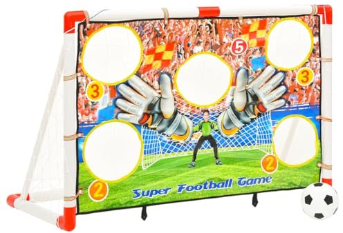 vidaXL Fußballtor Set mit Torwand Fußball Netz Pumpe 4 Erdspießen Kinder Fußballnetz Fussballtor Fussball Fußball Tor Garten 120x51x77,5cm