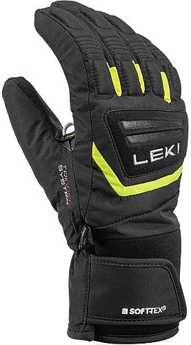 LEKI Kinder Griffin 3D Handschuhe, Black-Yellow, EU 6