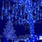 Kwaiffeo Weihnachtsdeko Aussen, 10 Röhren LED Meteorschauer Lichterkette Außen, Wasserdichte Fallende Regen Lichter für Weihnachten Halloween Weihnachtsbaum Hochzeit Garten Fenster, Blau