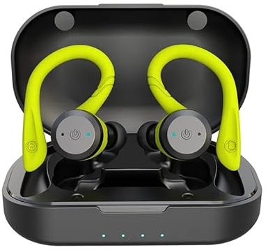 Cuffie stereo wireless mini 5.0 stereo, impermeabili, in-ear, sportive, con cancellazione intelligente del rumore TWS (verde)