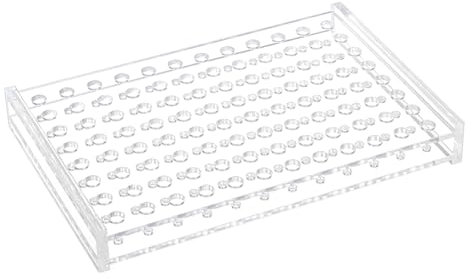 OLYCRAFT Acryl-Reagenzglasständer Halterung Rack 96 Fassung Reagenzglasständer 3.5mm Loch Acryl Zentrifugenröhrchenständer 6mm Innendurchmesser Transparenter Reagenzglashalter Für 0.2ml Reagenzgläser