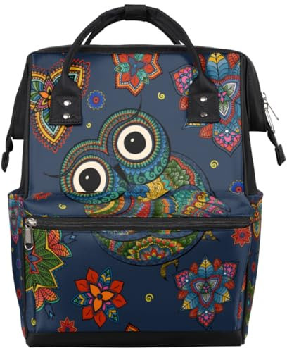 Wickeltasche mit tropischem Flamingo, multifunktional, wasserdicht, große Wickeltaschen für Mütter und Väter, Vintage Eule Tier, Vintage Eule Tier