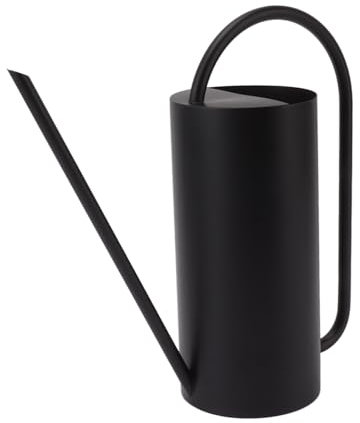 Regadera, Regadera de Acero Inoxidable de Colores Regadera de Metal para Interior Pico Largo 1500ml Gran Capacidad Regadera para Escritorio Oficina Pl s (Negro)