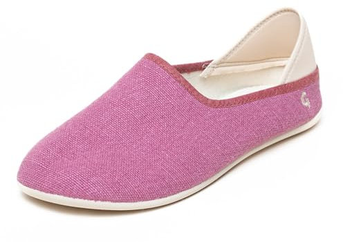 Gottstein Linen Slip-on für Damen & Herren - Stylischer Sommerschuh mit Rutschfester Gummisohle = 15587 Dusty Pink, 42