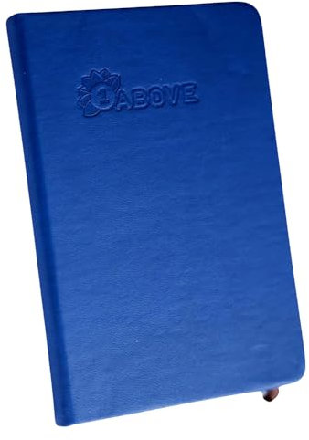 1ABOVE A5 Soft Feel Notebook with Lined Pages | Hardback Journal | Elastic Closure and Ribbon |Paper Pocket | 80gsm | 160 Pages (80 Sheets) -BLUE