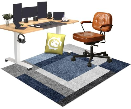 YosetomhLvey Bodenschutzmatte Bürostuhl Teppich, Gaming Bürostuhl Stuhlmatten für Teppichboden, Bürostuhlmatte für Hartholzböden, Teppich Unterlage-Kratzfest Geeignet für Büro und Zuhause 90 x 140 cm