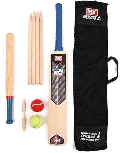 Unibos Cricket Set | In Mesh Carry Bag |available in | size 3, 5 Suitable 2 in 1 Cricket & Rounder Set | for approximate | ages 8-12 years (2 in 1 Cricket & Rounders Set)