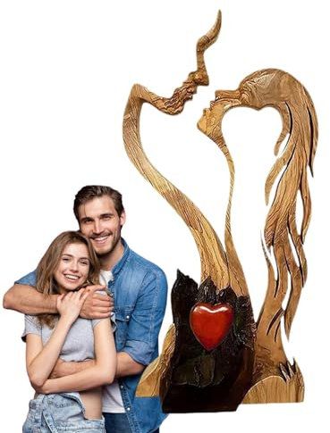 Romantische Skulptur – Liebesornamente aus, romantische Skulptur des Kusspaares | Tischdekoration für Tisch, abstrakte Kunst, handgefertigt, aus, für Geburtstag, Valentinstag