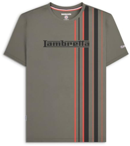 Lambretta Mens Stripe T-Shirt Granite 3XL