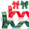 jijAcraft Satinband Weihnachten 25mm, Rot und Grün Weihnachtsband mit Weihnachtsbaummuster, 44m Geschenkband Merry Christmas Stoffband – für Weihnachten, Dekoration und Geschenkverpackung
