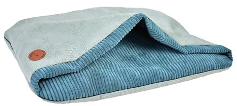 BORN2REST Hundebett Mittelgroße Hunde, Hundebett Kleine Hunde, Hundebett Flauschig Katzenbett Haustierbett mit Kapuze, Rutschfestes Hundebett Waschbar Lauren Design NEL (Minz, M (80 x 60 cm))