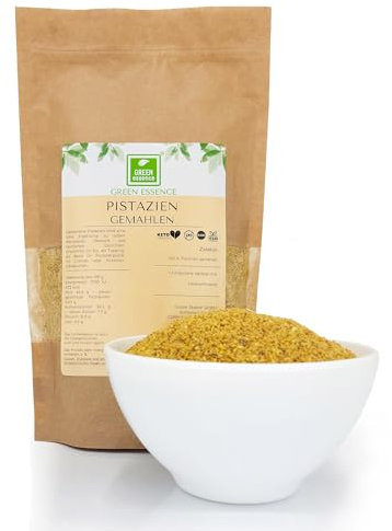Pistazien Pulver ohne Zuckerzusatz 500 g von der Grünen Essenz | Pistaziencreme Pulver|100% Pistazienkerne gemahlen | KETO Pistazienmehl - Gemahlene Pistazien in Pulverform