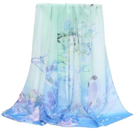 generisch Chiffon Langer Seidenschal Kleiner Schal Schal Mainzer Fastnacht Schal (Green, One Size)