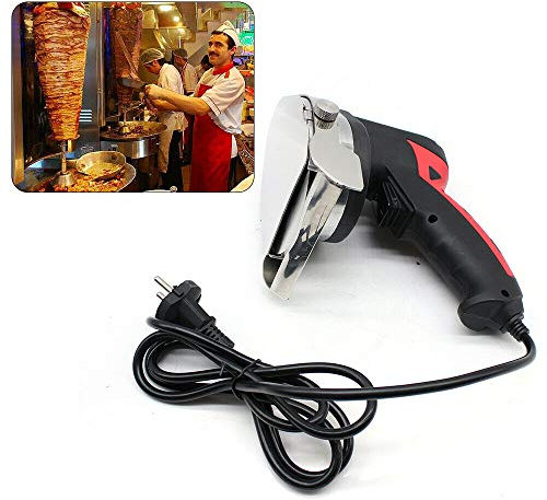Esyogen 80W Edelstahl Kebabmesser Dönermesser Schnittstärke1-8mm Kebab Gyrosmesser BBQ Electric Knife,mit zusätzliche Klinge