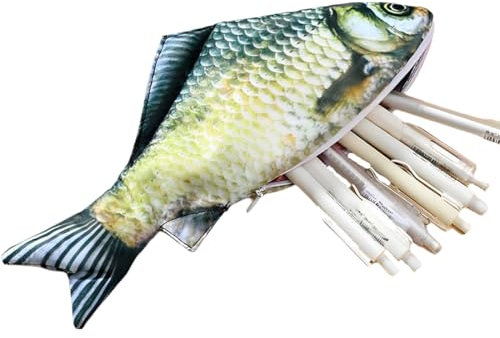 ZEPIQOR 1 pcs Fisch Federmäppchen Federmäppchen Neuheit Fisch Federbeutel Fisch Geldbörse Lustige Federmäppchen mit Gepolstertem Dickschaum Futter für Schule Klassenzimmer