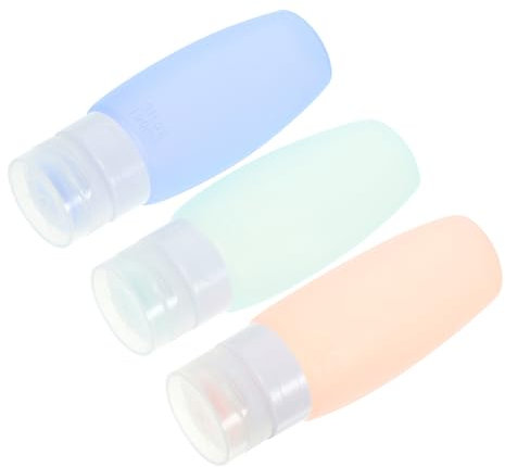 minkissy Refillable Travel Bottles 3 Pack Toiletry Bottles Pump Silicone Shampoo Conditioner