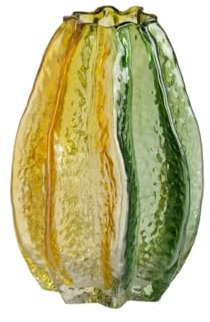 Vase Jaune Vert Verre - Marque : BigBuy Home - EAN : 8445146141668