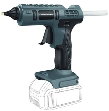 Pistola per Colla a Caldo a Batteria da 100 W, Compatibile con Bosch GBA 18V Batteria, Pistola per Colla a Caldo con 12 Bastoncini di Colla, Pistola per Colla a Caldo per Fai da Te(Senza Batteria)