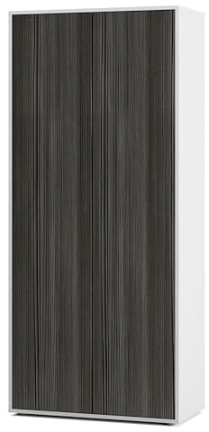 SIMPLYFURN Büroschrank Amira T00, Weiß/Avola Anthrazit, 180x80x40 cm