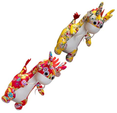 Vaguelly 2stücke Plüsch Drache Spielzeug Ausgestopfte Drachentierpuppe Niedliche Stofftierpuppe Für Dekoration Für Party Bett Oder Auto Bequeme Kuscheltierpuppe