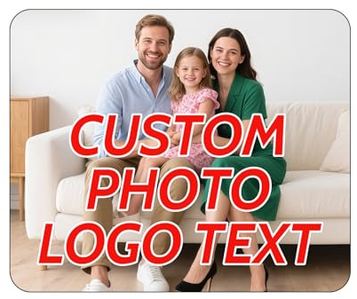 Personalised Mouse Pad with Photo - Bulk Custom Mouse Mat for Gaming, Office, Home Desk Accessories, Events & Gifts, 20x24cm, Add Your Images, Logo, or Text