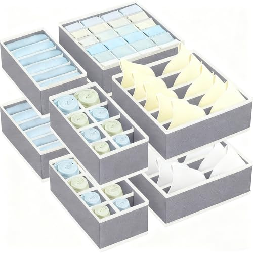 Juego de 8 Organizador Cajones,Organizadores de Cajón de Ropa Interior,Organizador Armario Ropa,Organizador de Cajones,Plegable Cajas de Almacenamiento,para Sujetadores,Calcetín,Corbatas