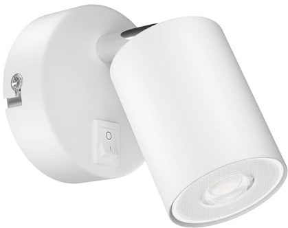 ledscom.de Wandspot WAIKA, einflammig, mit Schalter, weiß matt, inkl. GU10 LED (weiß, 8,2W, 1179lm, 33°)