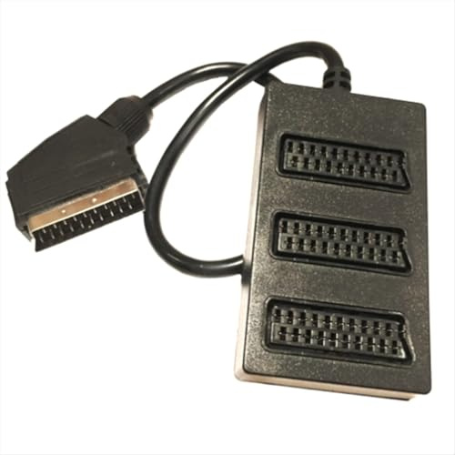 Lafeier Scart-3-Wege-Splitter, Stecker auf Buchse, Adapter-Anschluss, 3-Wege-Scaet-Kabel