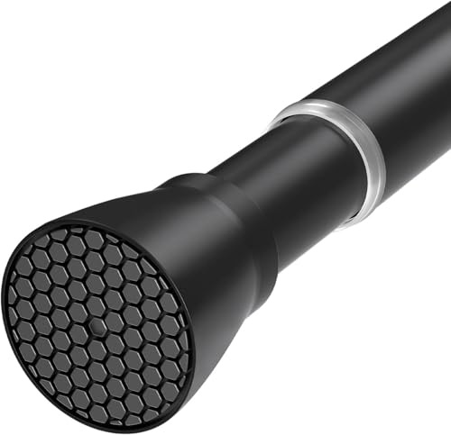 HAOYUNTE Gardinenstange ohne Bohren 70-126 cm Ø 22 mm,Schwarz