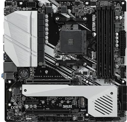 Carte mère Fit for ASRock X570M PRO4, Socket AM4, Compatible AMD X570, Ryzen 5 5600, 5900, 4600G, 5700G et 1600 MHz, mémoire DDR4 M.2 jusqu'à 128 Go, Format Micro ATX.