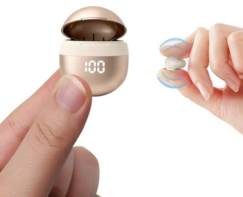 Wireless Invisible Earbuds Small Mini In Ear Buds Bluetooth Tiny Earphones | Hidden Earbuds for Work Small Headphones with Noise Cancelling Mic Comfort Fit for Men Women Office Sleeping Sports Travel