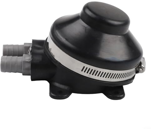 Bomba de agua de pie RV para fregadero de cocina marina - Caudal de 2.2 GPM - Conexión de manguera de 1/2 pulgada - Base de plástico moldeado - Negro - Compatible con RV Yacht Camper Baño
