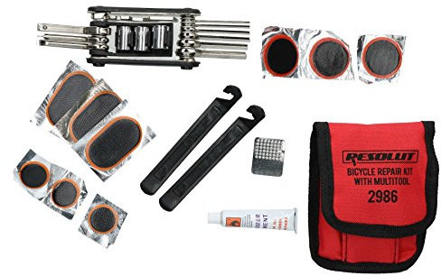 Bike Bicycle Multi-Tool Function Wrench and Inner Tube Puncture Repair Kit 16pc