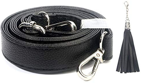 BEAULEGAN Crossbody Bag Strap Full Grain - Microfiber Leather - Replacement for Handbag/Purse, Adjustable 150 cm Long Black
