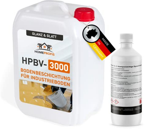 Home Profis® HPBV-3000 Dickbeschichtung für Werkstatt & Industrie (2,5m²) in RAL 7035 Lichtgrau – 2K Epoxidharz Bodenfarbe, stark belastbar, wasserdicht Verlaufsbeschichtung, Gießharz