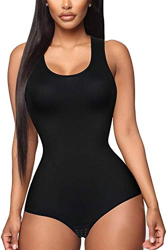 Gotoly Shapewear Bodysuit Scoop Neck Tank Tops for Women Tummy Control Waist Trainer Vest Full Body Shaper (Black, XX-Large)