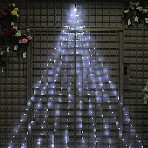 YASENN lichterbündel 300LED 3M 10 Stränge Glühwürmchen Strauß Lichter mit flexiblem Kupferdraht Lichterketten Wasserdicht für Weihnachtsfeier Hochzeit Schlafzimmer Dekoration (Kaltes Weiß)