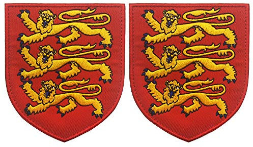 England Royal Coat of Arms Patch Embroidered British Lion Shield Applique Iron On Sew On Clothing, Backpack Armband, Hats, Jeans, Jackets, Coat