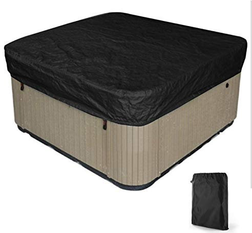 DTLEO Outdoor SPA Whirlpool-Abdeckung Rechteckige Allwetter Garten Whirlpool Abdeckung wasserdichte, UV-beständige SPA-Whirlpool-Abdeckungs,Schwarz,220 * 220 * 30cm