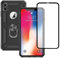 Yiakeng iPhone X Case, iPhone Xs Case With Screen Protector, Silicone Shockproof Military Grade Protective Phone Cover with Ring Kickstand for Apple iPhone X/Xs (Black)